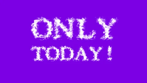 Only Today! cloud text effect violet isolated background Stock Footage 139636179