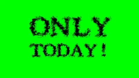 Only Today! smoke text effect green isolated background Stock Footage 139615214
