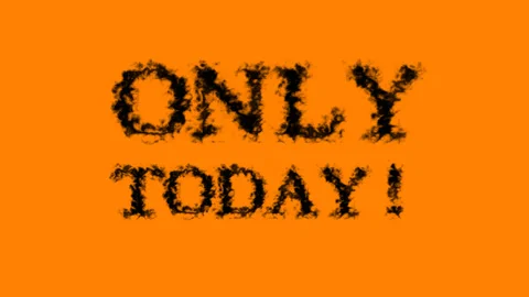 Only Today! smoke text effect orange isolated background Stock-Footage 139615273