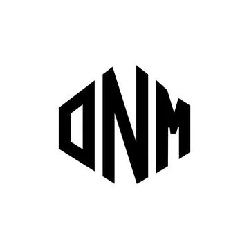 ONM letter logo design with polygon shape. ONM polygon and cube shape logo .. Stock Illustration
