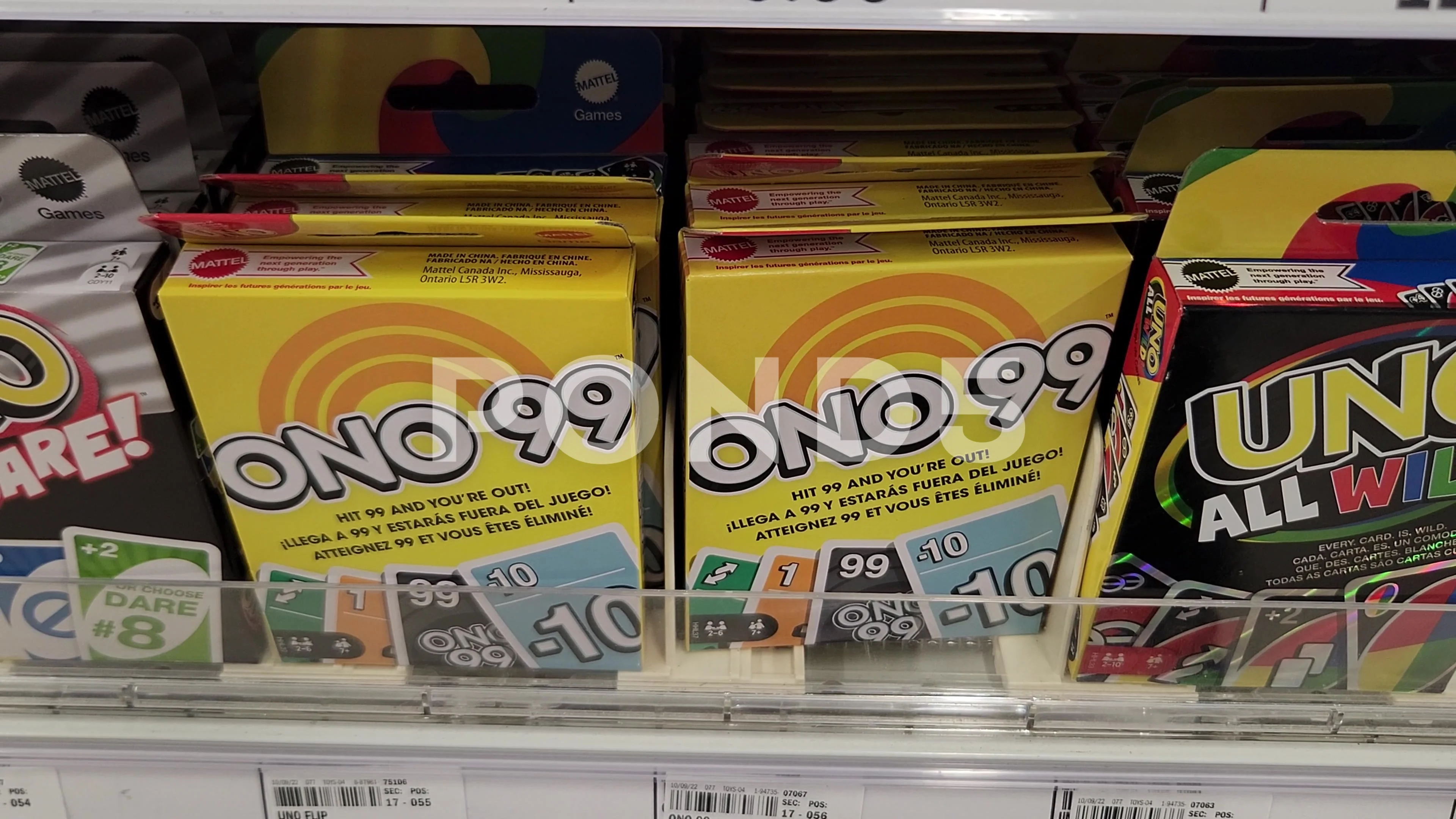 Ono 99 Card Game Retailer Merchandise, Stock Video