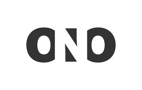 ONO logo design. Initial letter O N O bold font style for tech startups, co.. Stock Illustration