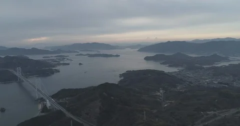 Onomichi Circa-2017, aerial view Stock Footage 98614367