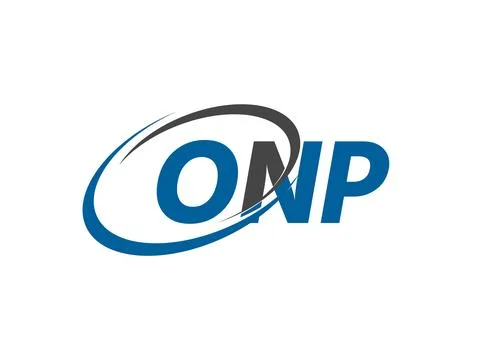 ONP letter creative modern elegant swoosh logo design Stock Illustration
