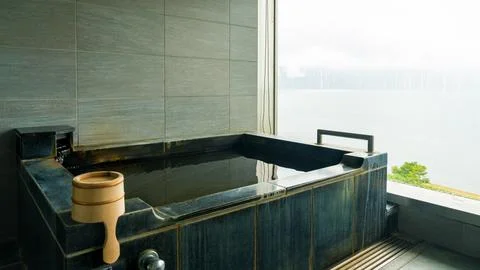 Onsen with a view Stock Photos