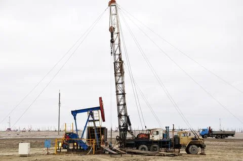 The onshore drilling rig Stock Photos