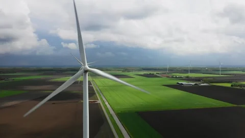 Onshore wind park in the Netherlands Stock Footage 289957567