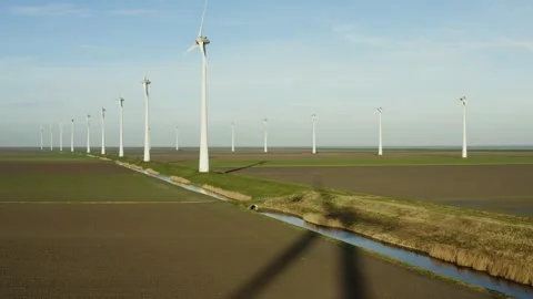 Onshore windfarm in the Netherlands Stock Footage 289957786