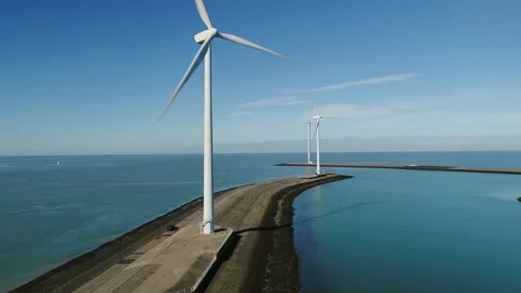 Onshore windfarm in the Netherlands Stock Footage 289958280