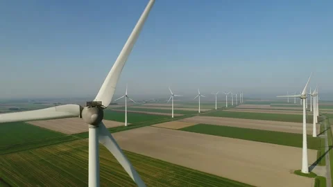 Onshore windfarm in the Netherlands Stock Footage 289958579