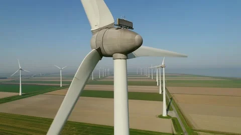 Onshore windfarm in the Netherlands Stock Footage 289959469