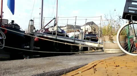 Onsightmedia - Crane shot small harbor 02 Stock Footage 12747485