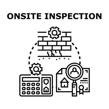 Onsite construction inspection analyzing property defects and costs 스톡 일러스트