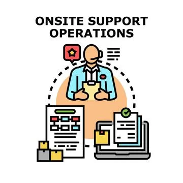 Onsite support operations providing customer service assistance Stock Illustration