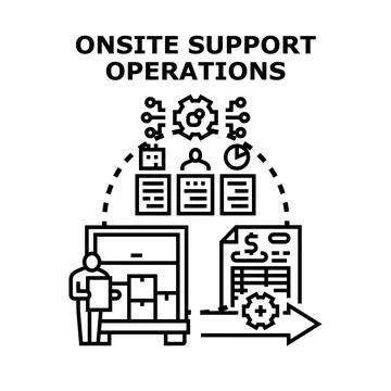 Onsite support operations technical maintenance logistics service Stock Illustration
