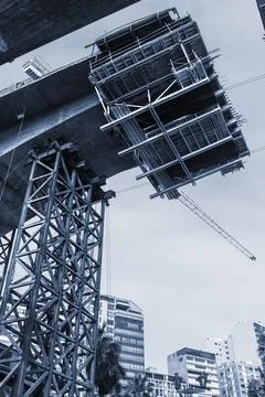 ?onstruction of bridge Foto stock