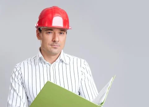 Onstruction engineer in hard hat Stock Photos