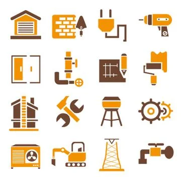 Onstruction icons Stock Illustration