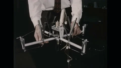 ONTARIO - 1959 - A hovering model is built to test the stabilization system used Stock Footage 304157514