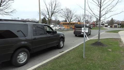 Ontario, Can, March 30 2020 COVID 19 era with empty pandemic scenes in Ontario Stock Footage 343671004