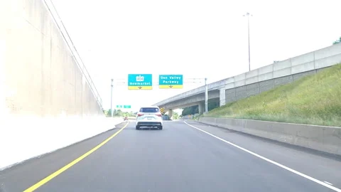 Ontario Can, Sept 8 2026 POV Highway 401 driving POV with cars and trucks Stock Footage 344879482
