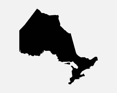 Ontario Canada Map Black Illustrazione stock
