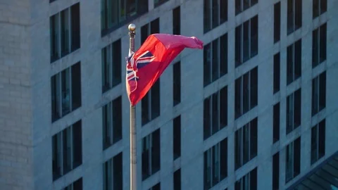 Ontario Flag Blows in the Wind Video stock 81495862
