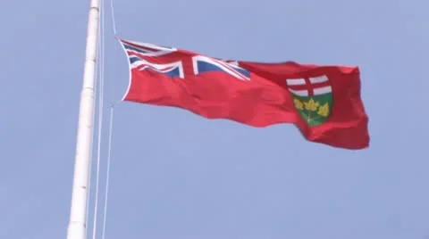 Ontario Flag Stock Footage 10858217