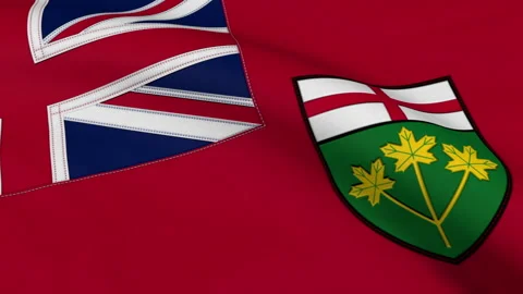 Ontario Flag Loop Stock Footage 241256087