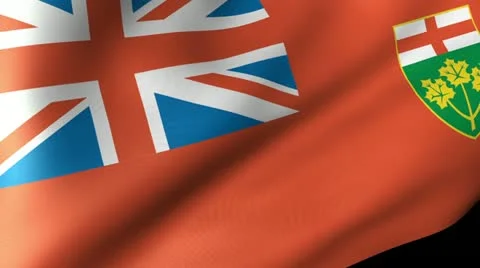 Ontario Flag Waving Stock Footage 11974039