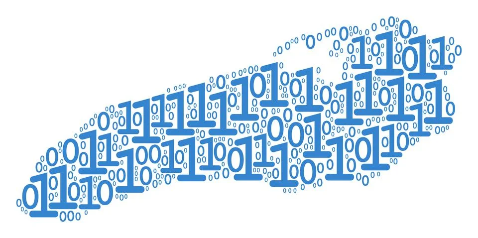 Ontario Lake Map Collage of Binary Digits イラスト素材