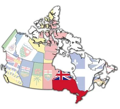 Ontario on map of canada Stock Illustration