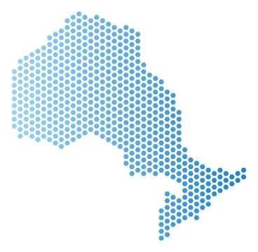 Ontario Province Map Hexagonal Scheme Ilustração Stock