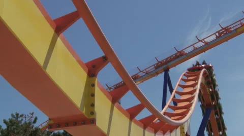 Ontario Roller Coaster Behemot 08 Stock Footage 63958959