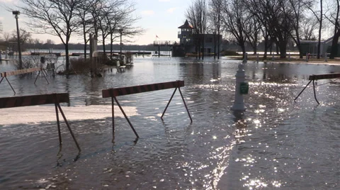 Ontario spring flood and raging river Stock Footage 37294946