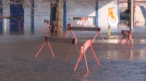 Ontario spring flood and raging river Stock Footage 37295277