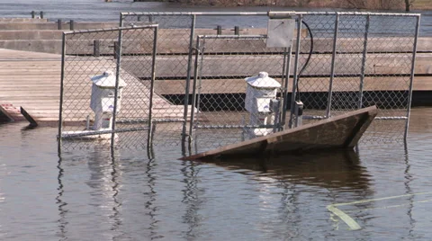 Ontario spring flood and raging river Stock Footage 37296352