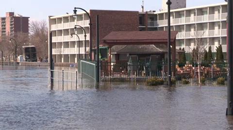 Ontario spring flood and raging river Stock Footage 37345080
