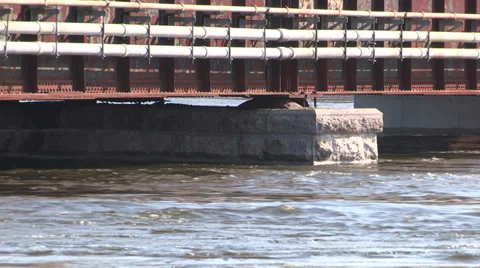 Ontario spring flood and raging river Stock Footage 37345522