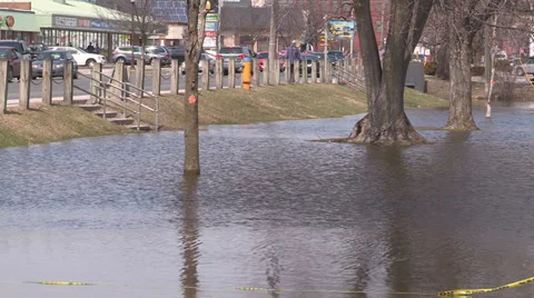 Ontario spring flood and raging river Stock Footage 37352020