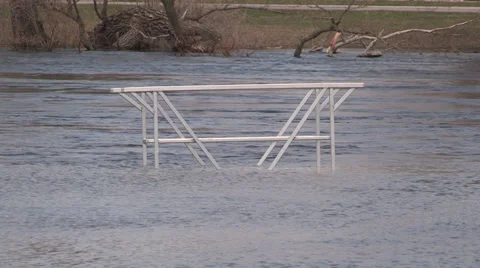 Ontario spring flood and raging river Stock Footage 37352142