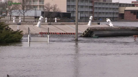 Ontario spring flood and raging river Stock Footage 37352214