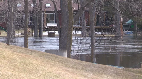 Ontario spring flood Stock Footage 37134988