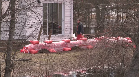Ontario spring flood Stock Footage 37135493