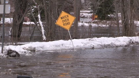 Ontario spring flood Stock Footage 37260391