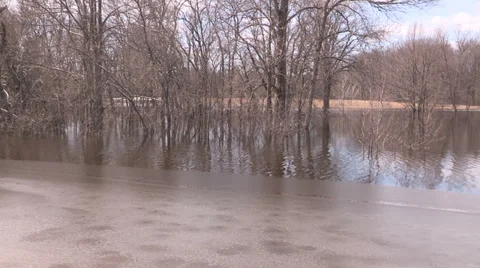 Ontario spring flood Stock Footage 37261927