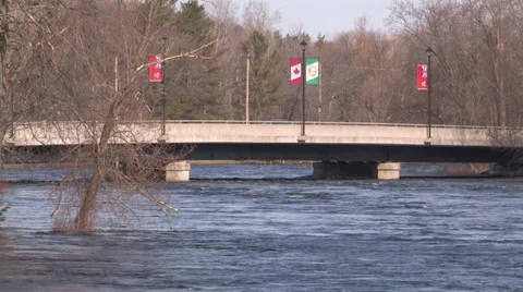 Ontario spring flood Stock Footage 37266719