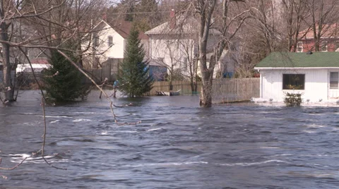Ontario spring flood Stock Footage 37267475