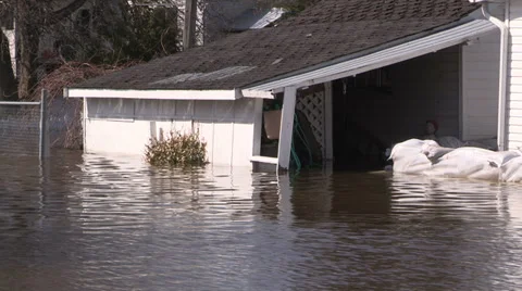 Ontario spring flood Stock Footage 37268671