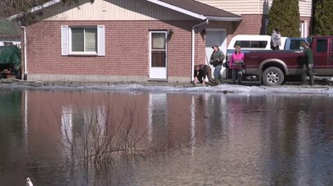 Ontario spring flood Stock Footage 37268852